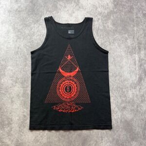 Black Scale Mens Graphic Tank Top Black Red Pyramid Skulls Streetwear Small